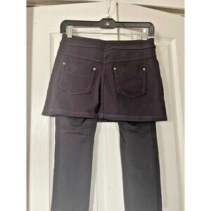 Athleta Womens 2 In 1 Skirt Capri Pull On Leggings Size PXS  Black